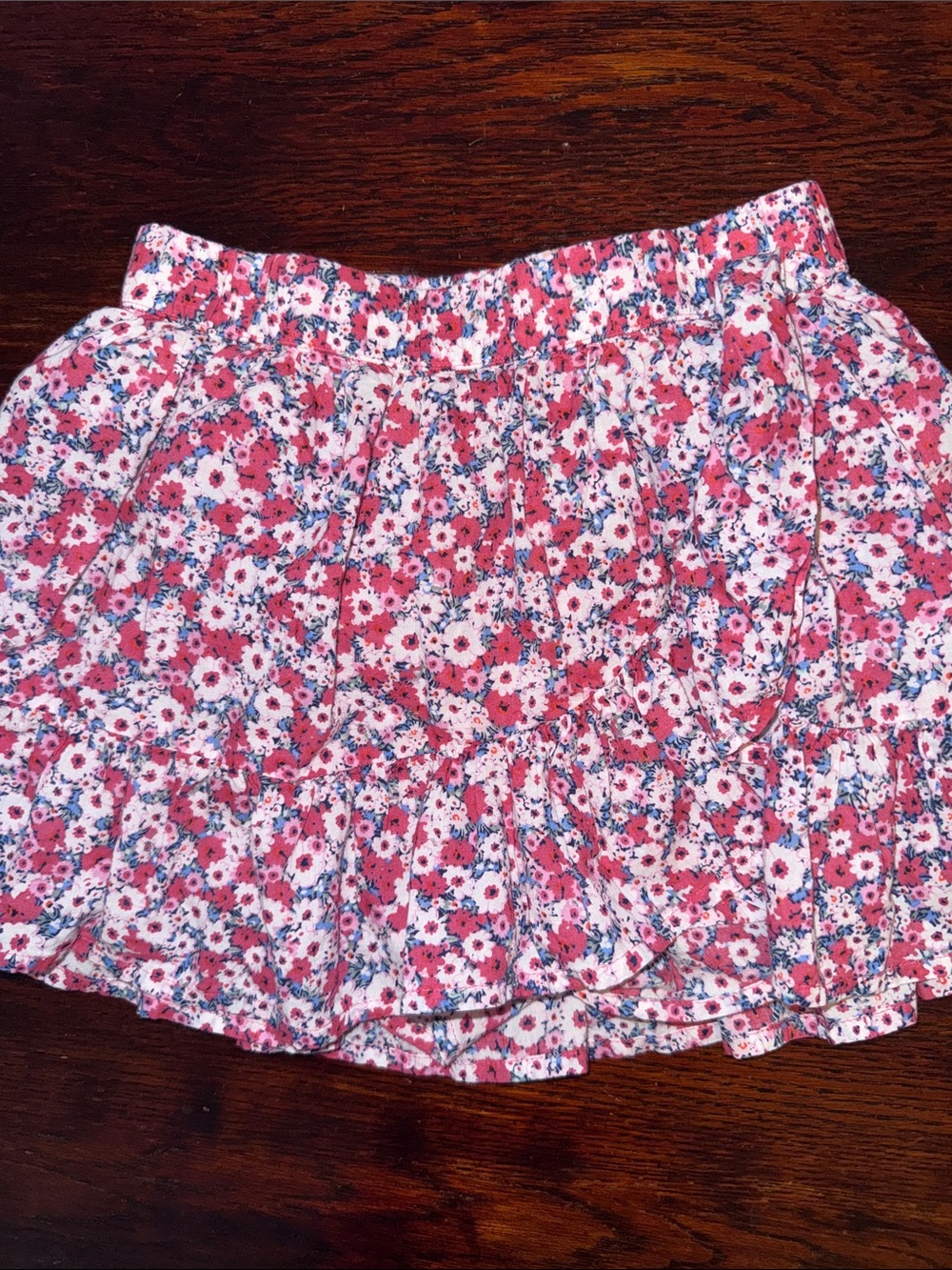 Gap Girl Pink Floral Tiered Skort